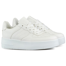 Weiße Damen-Sportschuhe mit dicker Sohle