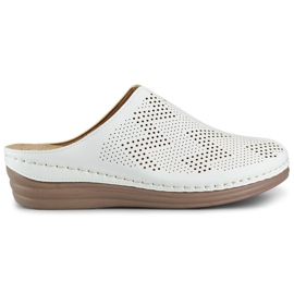 Weiße Gesundheits-Flip-Flops für Damen mit geschlossenen Zehen
