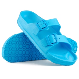 Blaue Flip-Flops mit zwei Schnallen