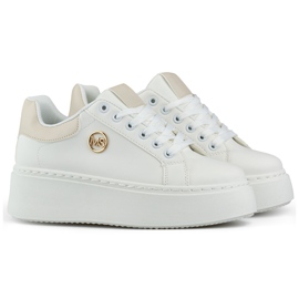 Weiße Sneakers mit dicker Sohle, Damen-Sportschuhe