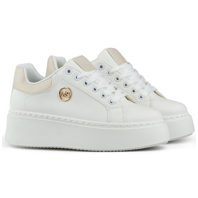 Weiße Sneakers mit dicker Sohle, Damen-Sportschuhe