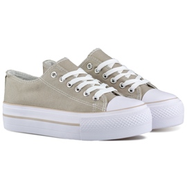 Graue Damen-Sneaker mit dicker Sohle