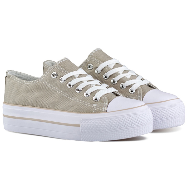 Graue Damen-Sneaker mit dicker Sohle