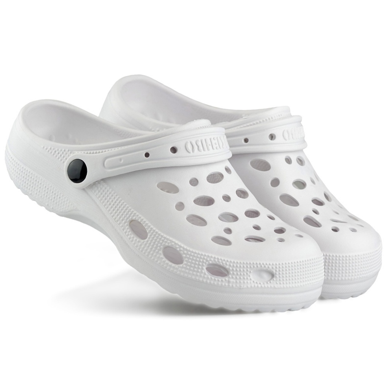 Weiße Kroksy-Flip-Flops