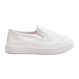 Durchbrochene Slip-on-Sneaker für Damen in Weiß Echossia