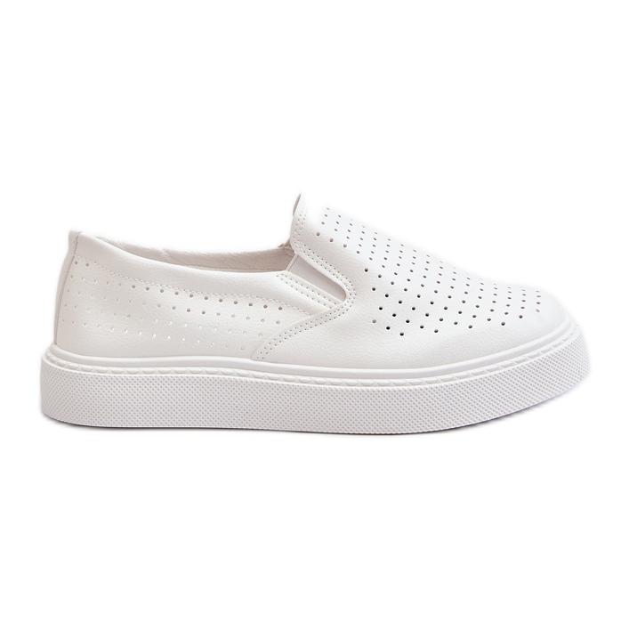 Durchbrochene Slip-on-Sneaker für Damen in Weiß Echossia
