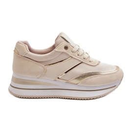 Damen-Sportschuhe, Plateau-Sneaker, Beige Atnarama