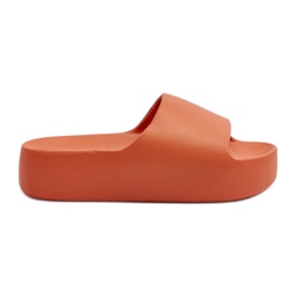 Damen-Flip-Flops mit dicker Sohle, Orange Oreithano