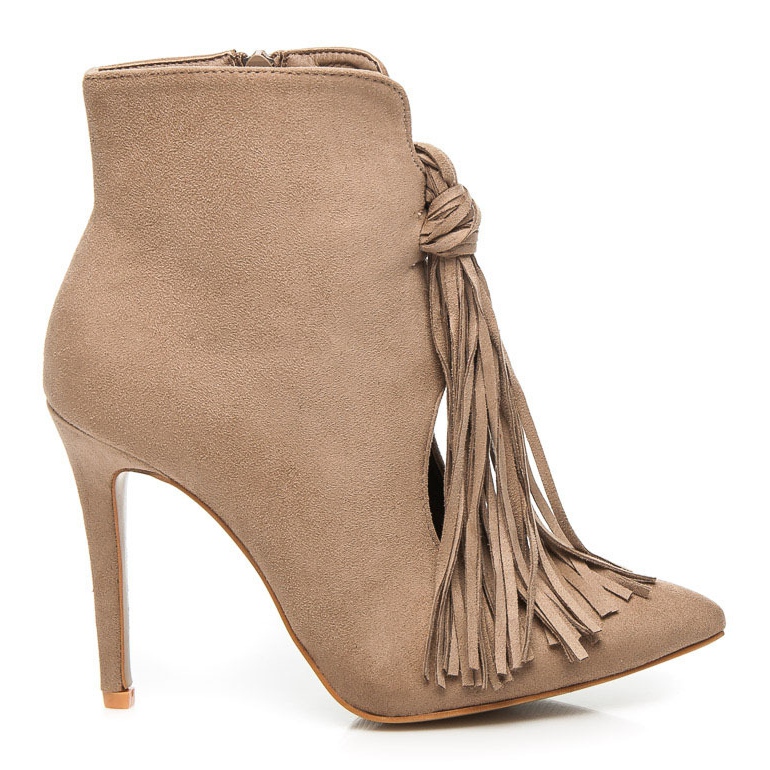 Comer Modischer Stiefel mit Fransen braun