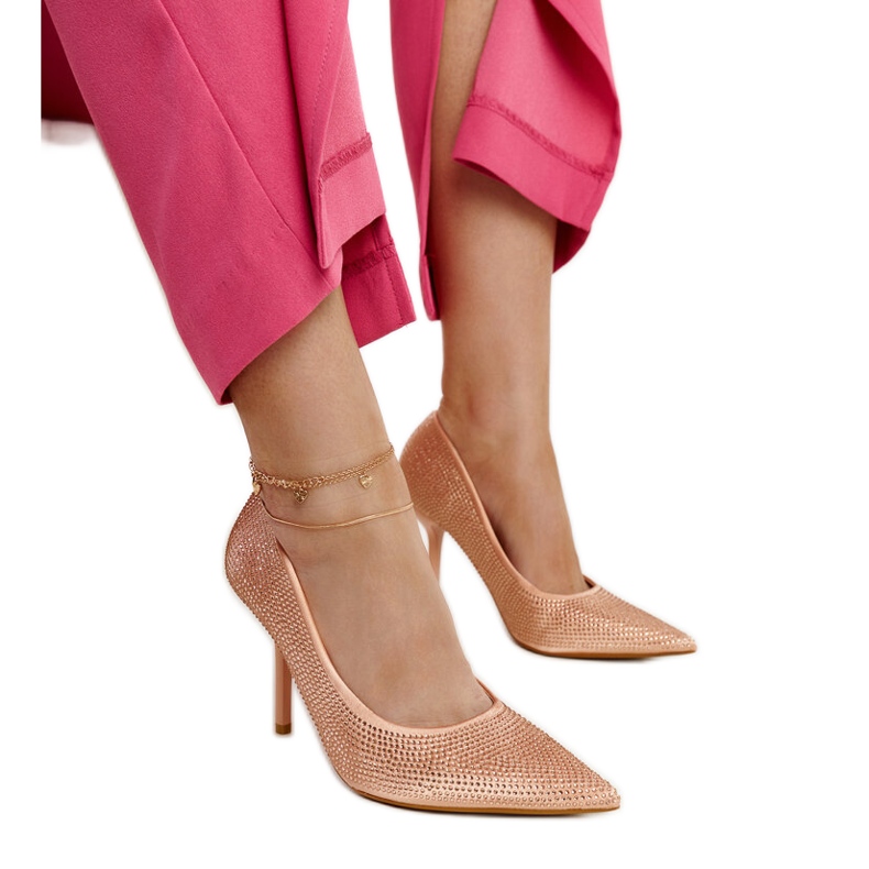 Hellrosa Pumps mit hohen Absätzen von Liena