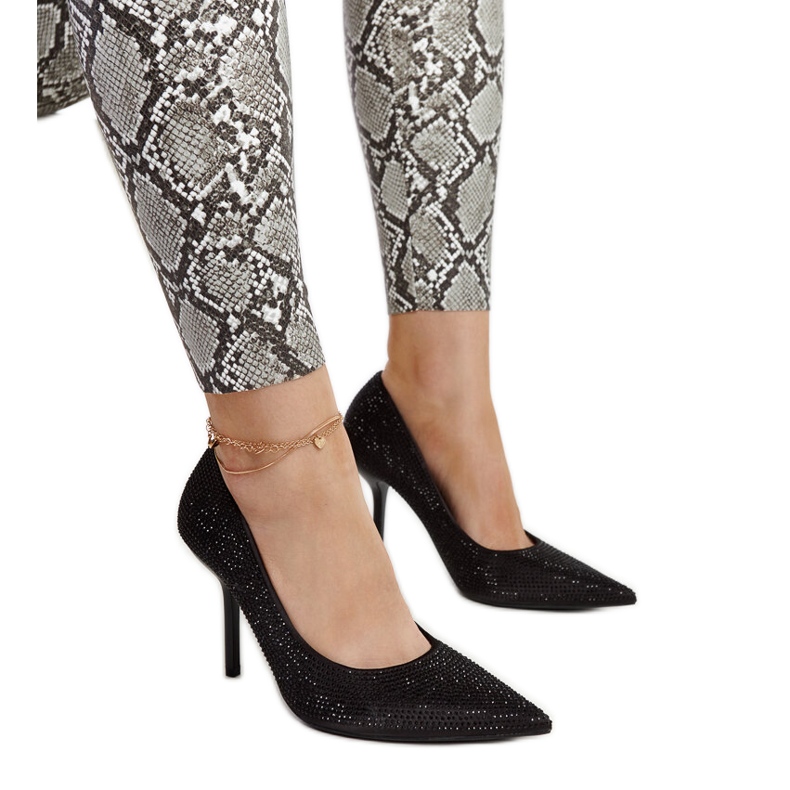 Schwarze hochhackige Liena-Pumps