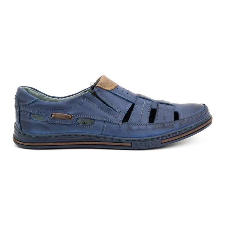 Polbut Durchbrochene Herrenschuhe 06 für den Sommer – Marineblau und Braun