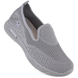 Graue Slip-On-Sportschuhe für Damen Vinceza 34602