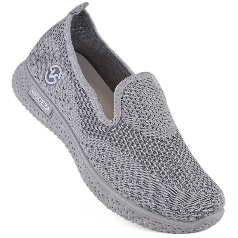 Graue Slip-On-Sportschuhe für Damen Vinceza 34602