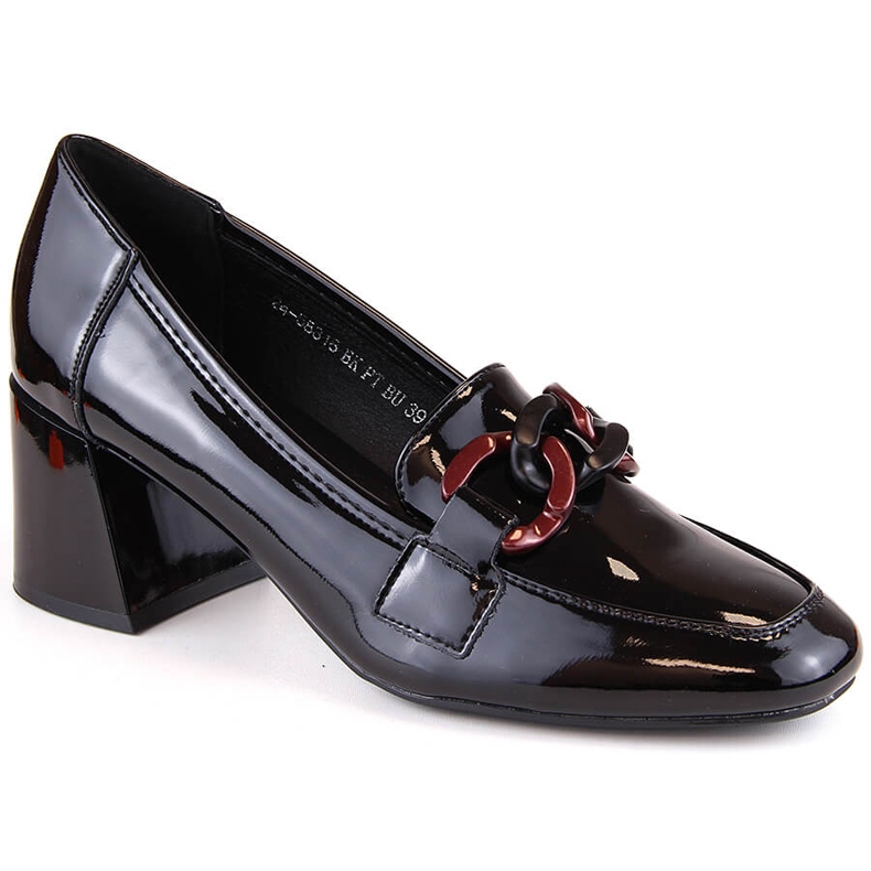 Damen-Lacklederschuhe mit hohen Absätzen, schwarz, Vinceza 58318