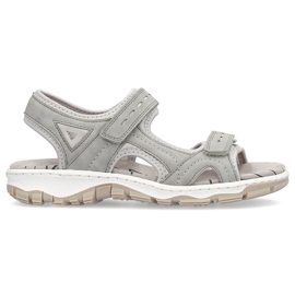 Bequeme Damen-Sportsandalen mit Klettverschluss, grau Rieker 68866-40