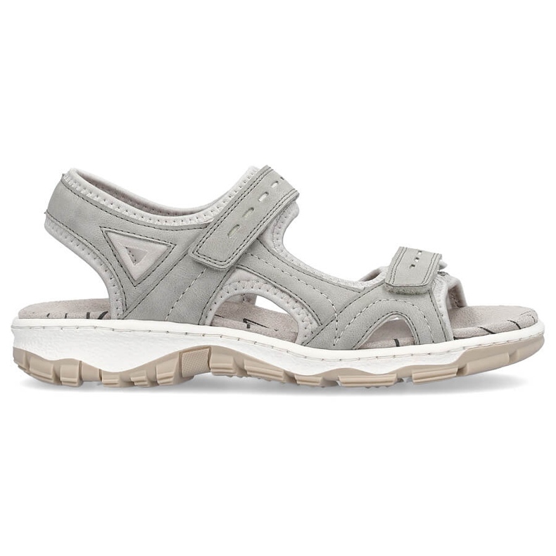 Bequeme Damen-Sportsandalen mit Klettverschluss, grau Rieker 68866-40