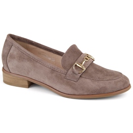 Damenschuhe mit niedrigem Absatz aus braunem Wildleder Potocki SZ12300