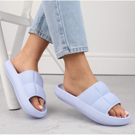 Hellblaue Damenhausschuhe Vinceza 76052 lila