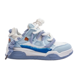 Damen-Sneaker mit dicker Schnürung, Blau Miatora