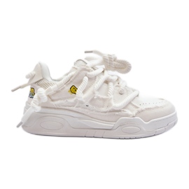 Damen-Sneaker mit dicker Schnürung in Weiß von Miatora