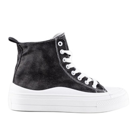 Schwarze Frederick-Plateau-Sneaker