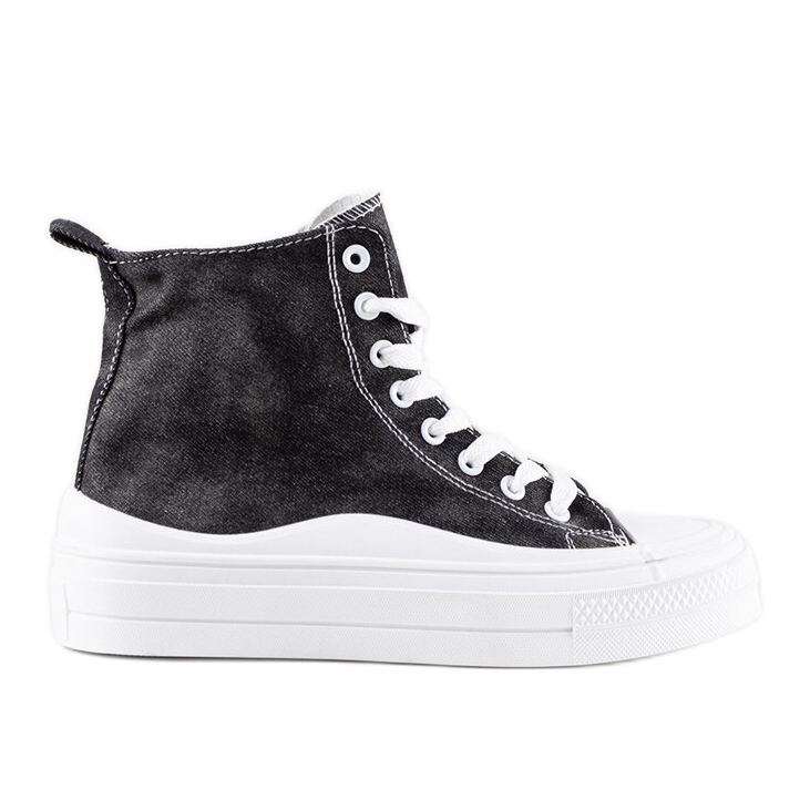 Schwarze Frederick-Plateau-Sneaker
