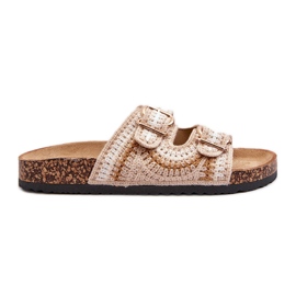 Damen-Flip-Flops mit Korksohle, Beige Fannea