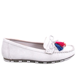 Tamla Graue Loafer mit Fransen