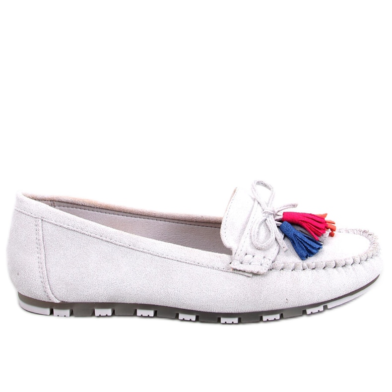 Tamla Graue Loafer mit Fransen