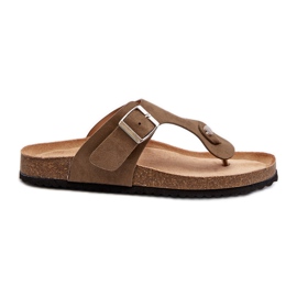 Damen-Flip-Flops mit Kork, dunkelgrün, Elina