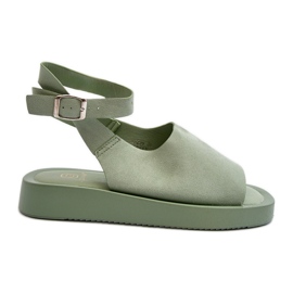 Bequeme Damen-Plateausandalen, Green Rubie grün