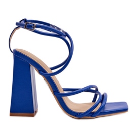 Modische blaue High Heel Sandalen Josette