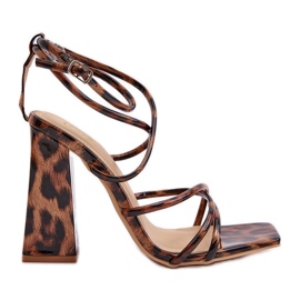 Modische braune High Heel Sandalen Josette