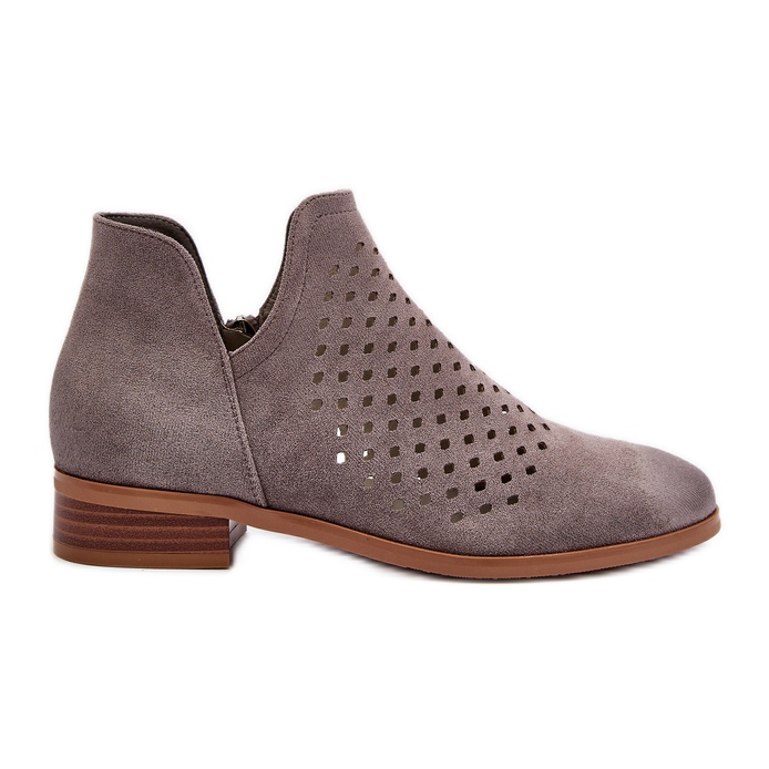 Vinceza Niedrige flache Damenstiefel Grau Janetris
