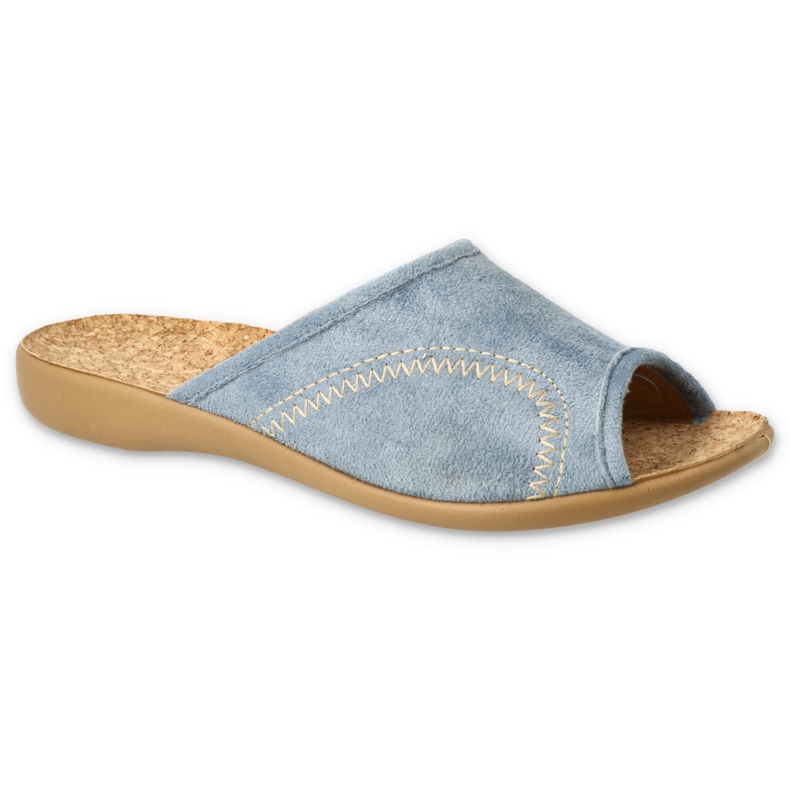 Befado Damen-Slipper mit Kork-PU-Einsatz 254D139 blau