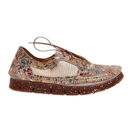 Gemusterte Damenschuhe Maciejka 06347-04 Beige