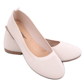 Cavaday Beige Sockenballerinas