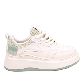 Motimes beige-grüne pastellfarbene Damen-Sneaker