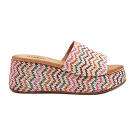 Damen-Flip-Flops mit Keilabsatz, Weiß, Vanarila