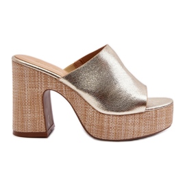 Damensandalen mit hohen Absätzen, Gold Siobhan golden