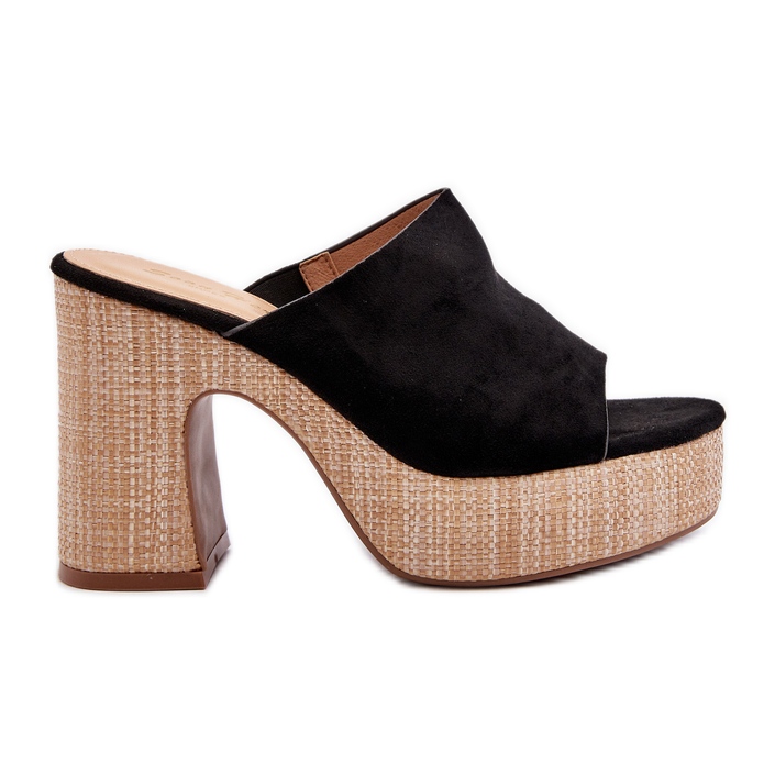 Damenhausschuhe mit High Heels, Schwarz, Siobhan