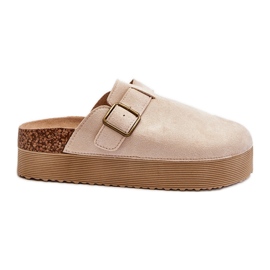 Damen-Plateau-Clogs Hellbeige Jorffia