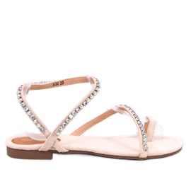 Ayless Beige Flip-Flop-Sandalen mit Strasssteinen