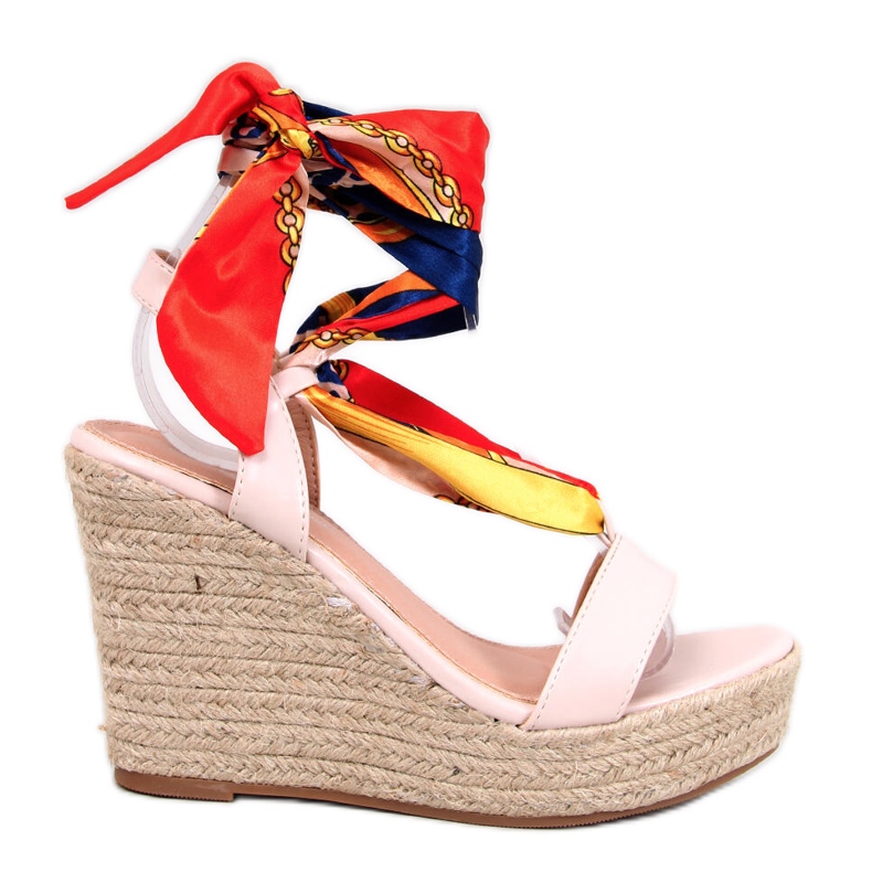 Birrel Beige Espadrille-Sandalen mit Keilabsatz