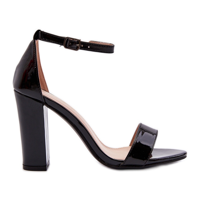 Schwarze Thakko-Sandalen mit hohem Absatz