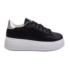 Damen-Plateau-Sneaker mit Verzierungen, Black Herbisa schwarz