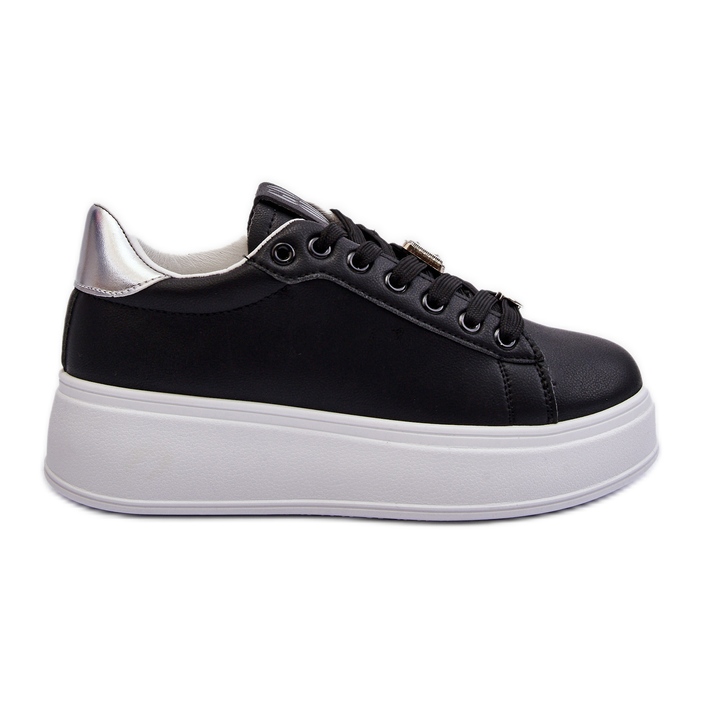 Damen-Plateau-Sneaker mit Verzierungen, Black Herbisa schwarz