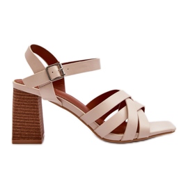 Damensandalen mit hohem Absatz Beige Opifiana