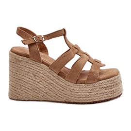 Keilsandalen mit Zopf, Brown Gnosis braun